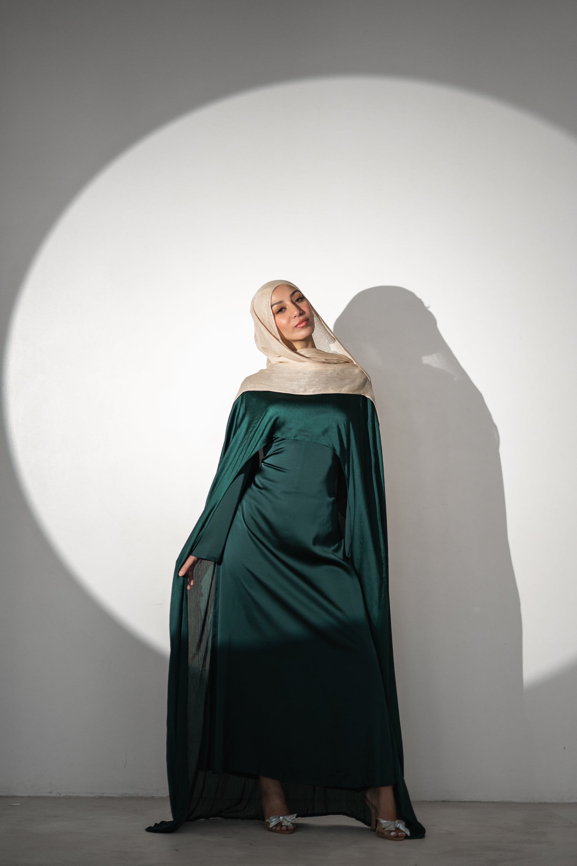 Amina Maxi Dress with Cape