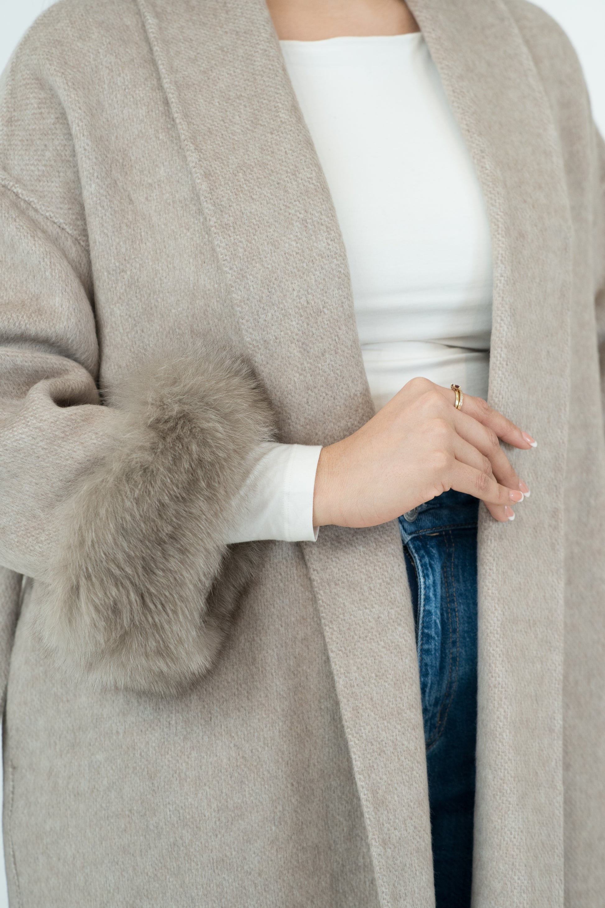 Nooré Fox Fur Oversized Coat