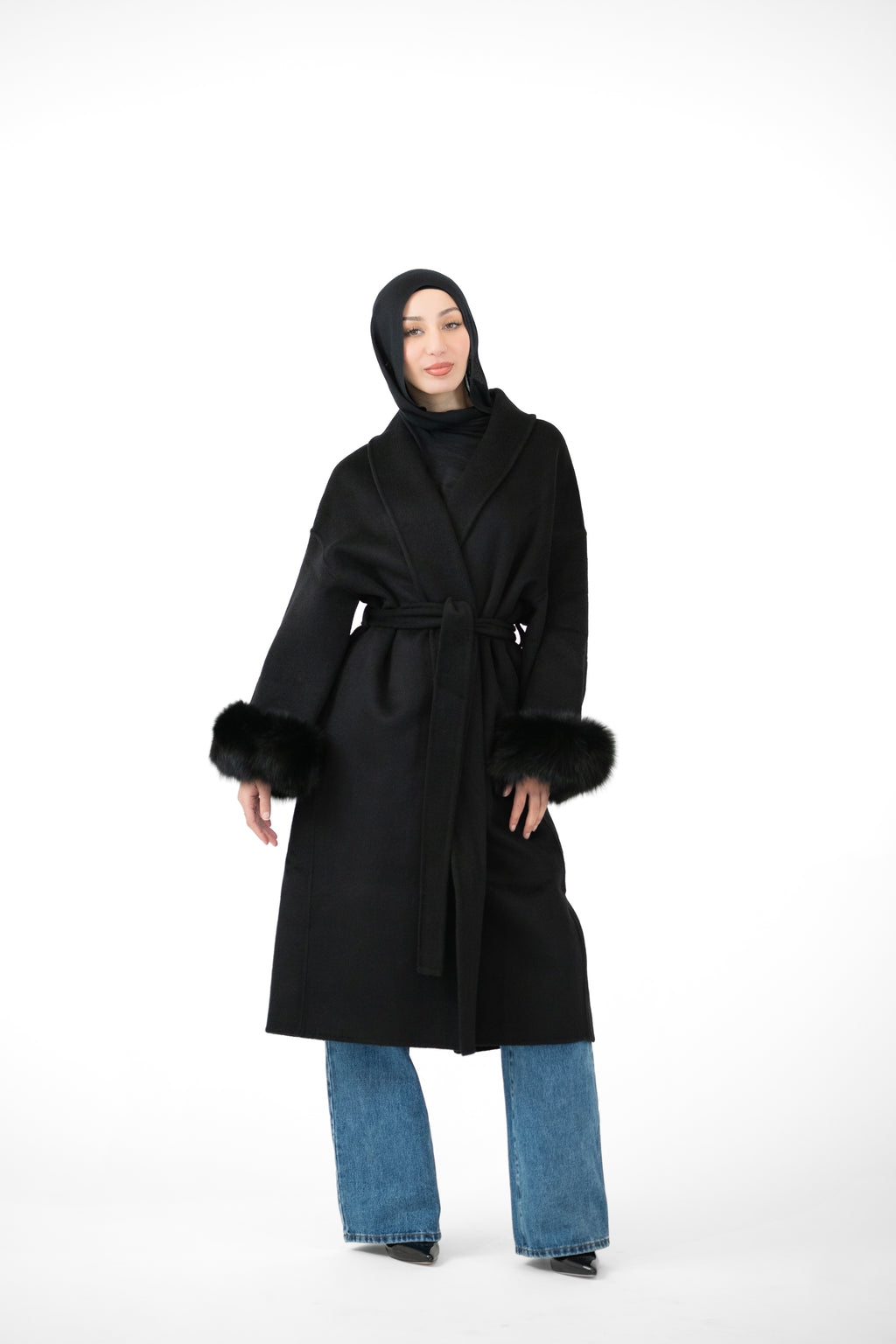 Noorè Fox Fur Oversized Coat — Made To Order
